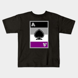 Asexual Pride - Ace of Sexuality Card - Ace Sexual - Spades - Asexual Kids T-Shirt